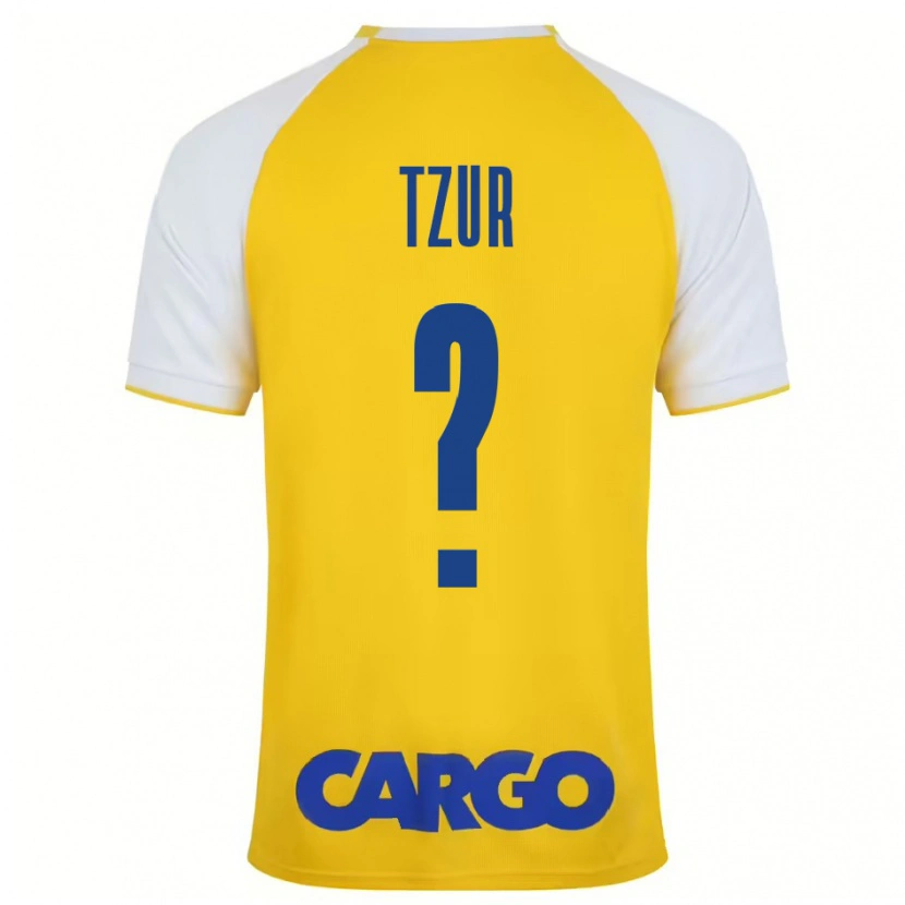 Danxen Børn Amit Tzur #0 Gul Hvid Hjemmebane Spillertrøjer 2024/25 Trøje T-Shirt