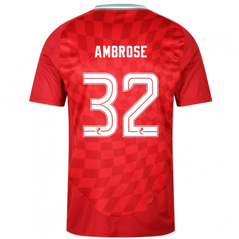 Danxen Børn Peter Ambrose #32 Rød Hjemmebane Spillertrøjer 2024/25 Trøje T-Shirt