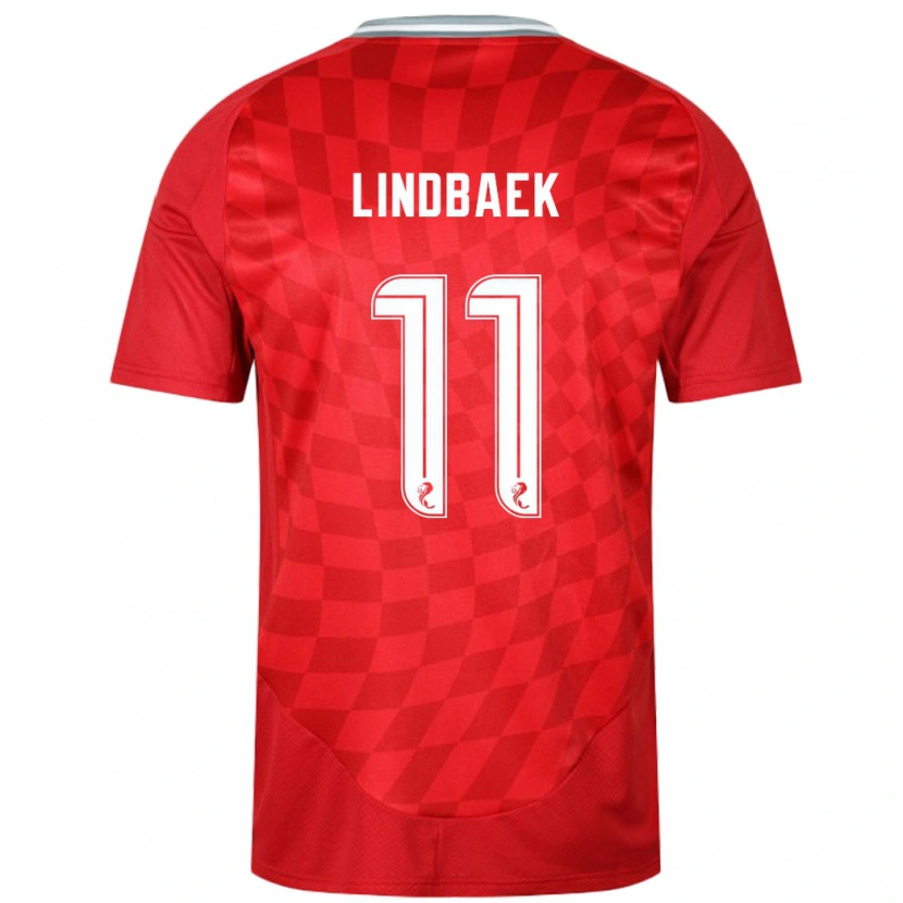 Danxen Børn Adele Lindbaek #11 Rød Hjemmebane Spillertrøjer 2024/25 Trøje T-Shirt
