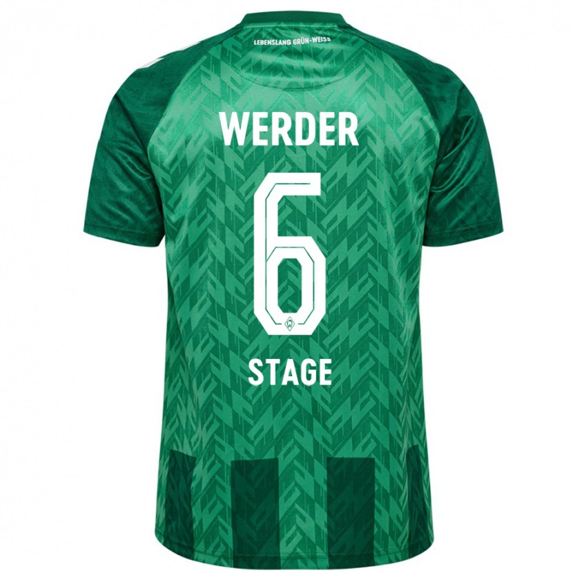 Danxen Børn Jens Stage #6 Grøn Hjemmebane Spillertrøjer 2024/25 Trøje T-Shirt