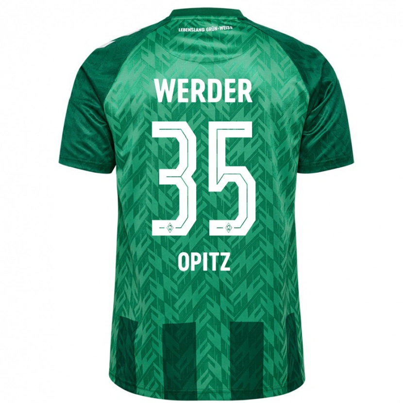 Danxen Børn Leon Opitz #35 Grøn Hjemmebane Spillertrøjer 2024/25 Trøje T-Shirt