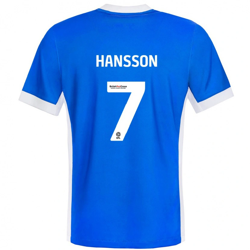 Danxen Børn Emil Hansson #7 Blå Hvid Hjemmebane Spillertrøjer 2024/25 Trøje T-Shirt