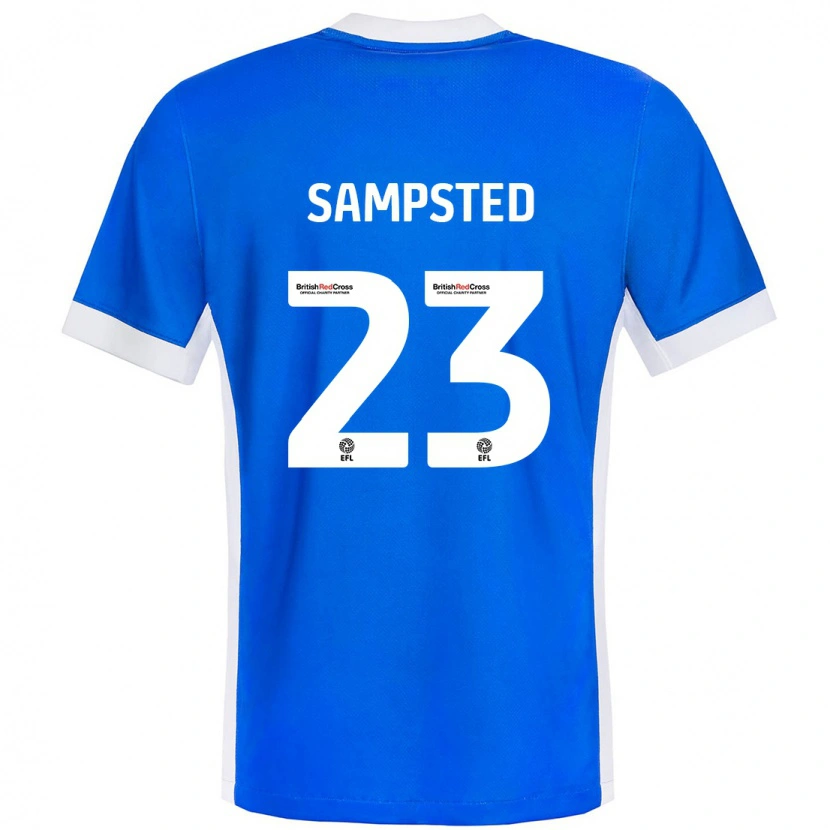 Danxen Børn Alfons Sampsted #23 Blå Hvid Hjemmebane Spillertrøjer 2024/25 Trøje T-Shirt