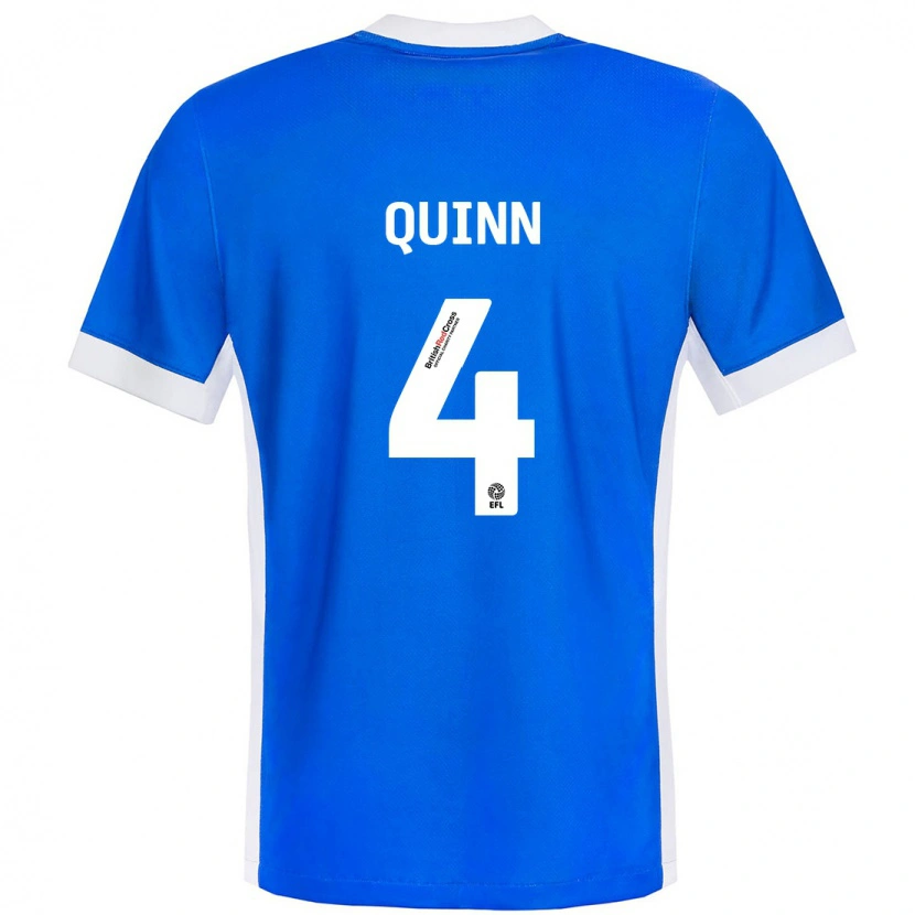 Danxen Børn Louise Quinn #4 Blå Hvid Hjemmebane Spillertrøjer 2024/25 Trøje T-Shirt