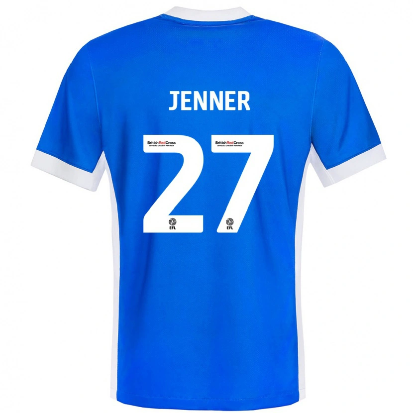 Danxen Børn Abbi Jenner #27 Blå Hvid Hjemmebane Spillertrøjer 2024/25 Trøje T-Shirt