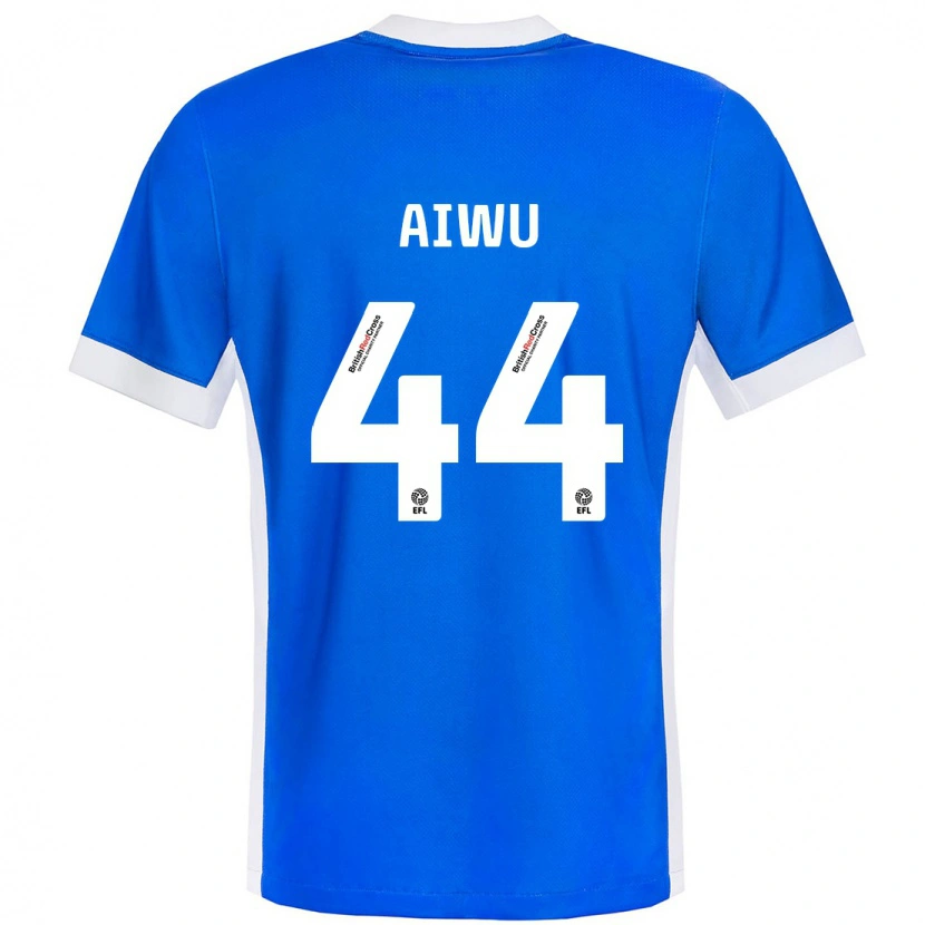 Danxen Børn Emanuel Aiwu #44 Blå Hvid Hjemmebane Spillertrøjer 2024/25 Trøje T-Shirt