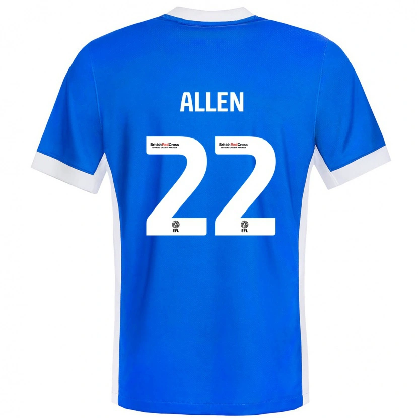 Danxen Børn Remi Allen #22 Blå Hvid Hjemmebane Spillertrøjer 2024/25 Trøje T-Shirt