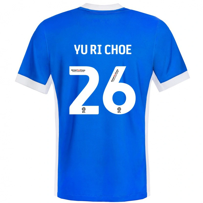 Danxen Børn Yu-Ri Choe #26 Blå Hvid Hjemmebane Spillertrøjer 2024/25 Trøje T-Shirt