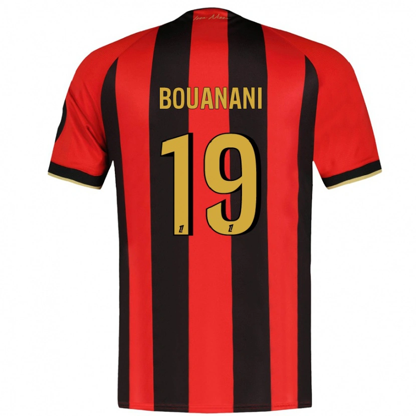 Danxen Børn Badredine Bouanani #19 Rød Sort Hjemmebane Spillertrøjer 2024/25 Trøje T-Shirt