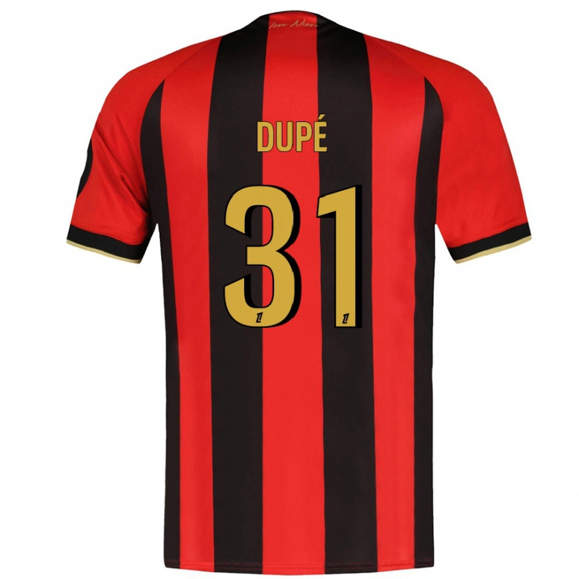 Danxen Børn Maxime Dupé #31 Rød Sort Hjemmebane Spillertrøjer 2024/25 Trøje T-Shirt