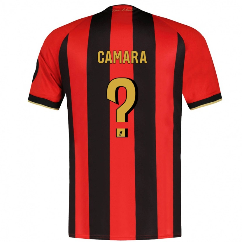 Danxen Børn Issiaga Camara #0 Rød Sort Hjemmebane Spillertrøjer 2024/25 Trøje T-Shirt