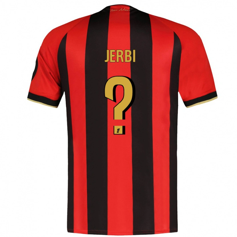 Danxen Børn Rayan Jerbi #0 Rød Sort Hjemmebane Spillertrøjer 2024/25 Trøje T-Shirt