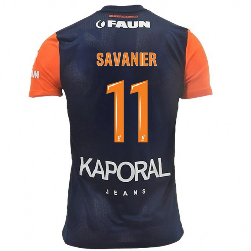 Danxen Børn Téji Savanier #11 Marineblå Orange Hjemmebane Spillertrøjer 2024/25 Trøje T-Shirt