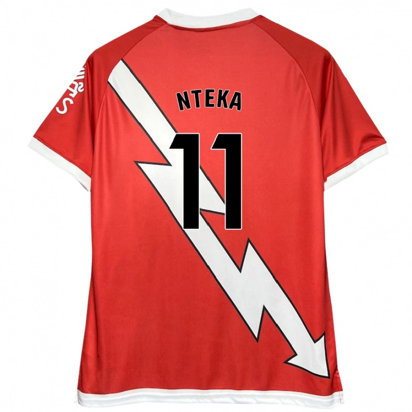 Danxen Børn Randy Nteka #11 Hvid Rød Hjemmebane Spillertrøjer 2024/25 Trøje T-Shirt