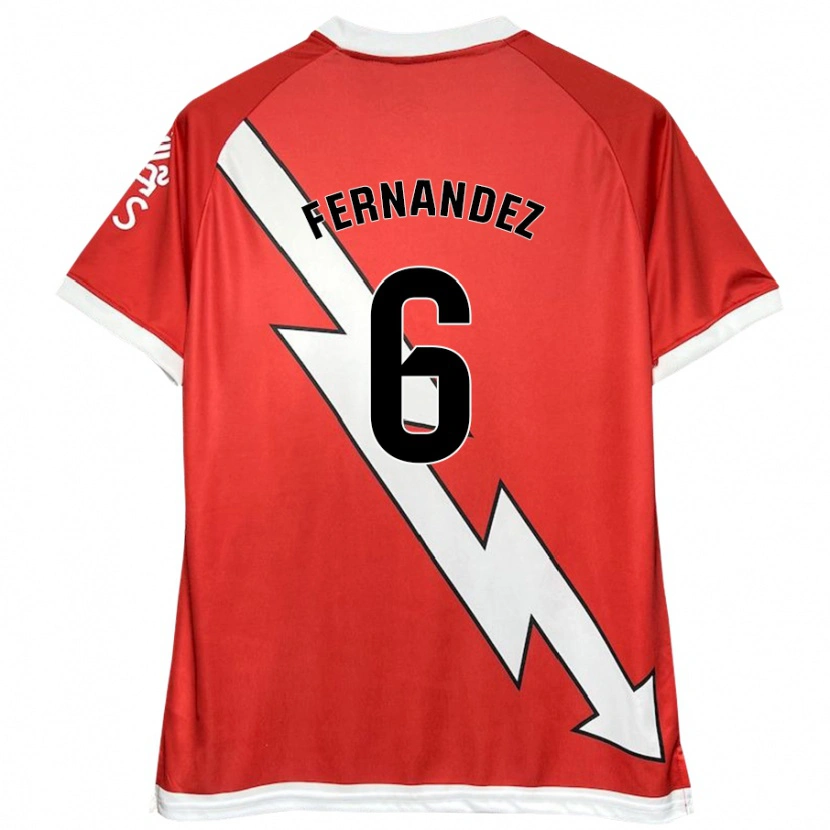Danxen Børn Paula Fernández #6 Hvid Rød Hjemmebane Spillertrøjer 2024/25 Trøje T-Shirt