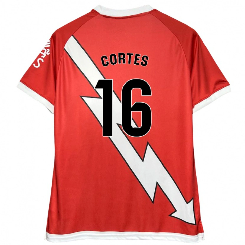 Danxen Børn José Cortés #16 Hvid Rød Hjemmebane Spillertrøjer 2024/25 Trøje T-Shirt