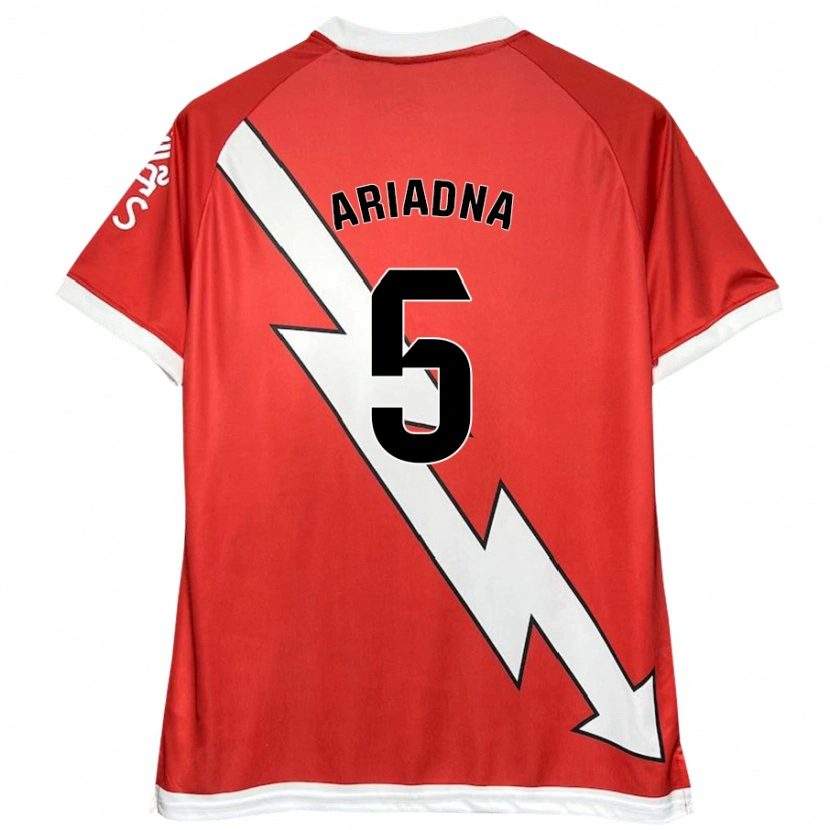 Danxen Børn Ariadna Rovirola Moreno #5 Hvid Rød Hjemmebane Spillertrøjer 2024/25 Trøje T-Shirt
