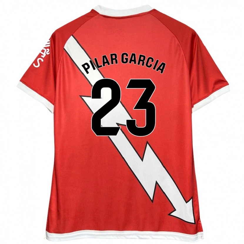 Danxen Børn María Pilar García Villalba #23 Hvid Rød Hjemmebane Spillertrøjer 2024/25 Trøje T-Shirt