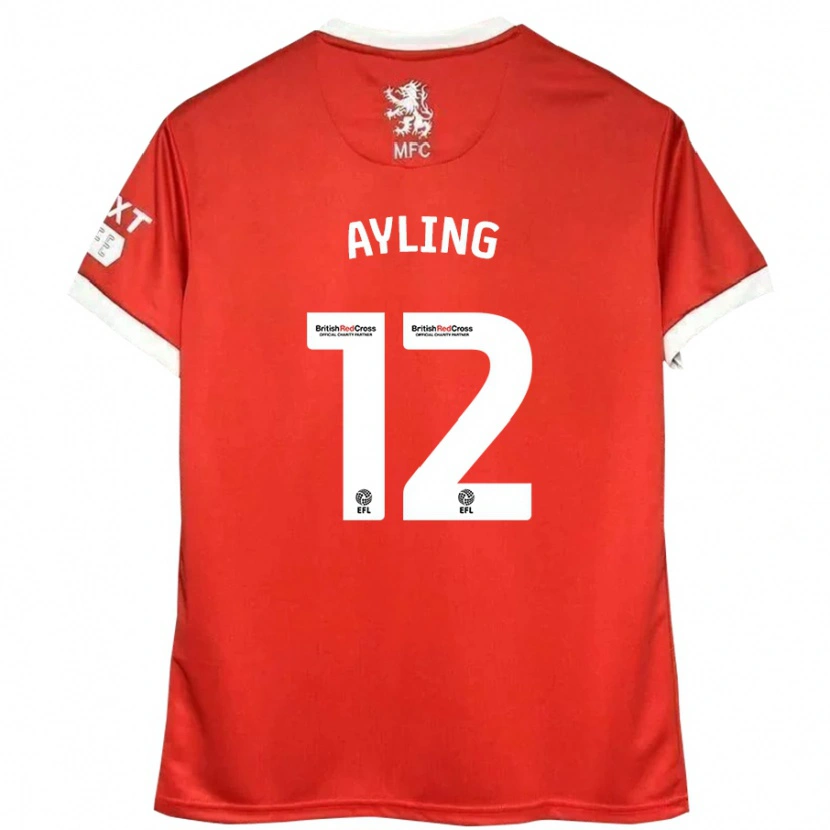 Danxen Børn Luke Ayling #12 Rød Hvid Hjemmebane Spillertrøjer 2024/25 Trøje T-Shirt