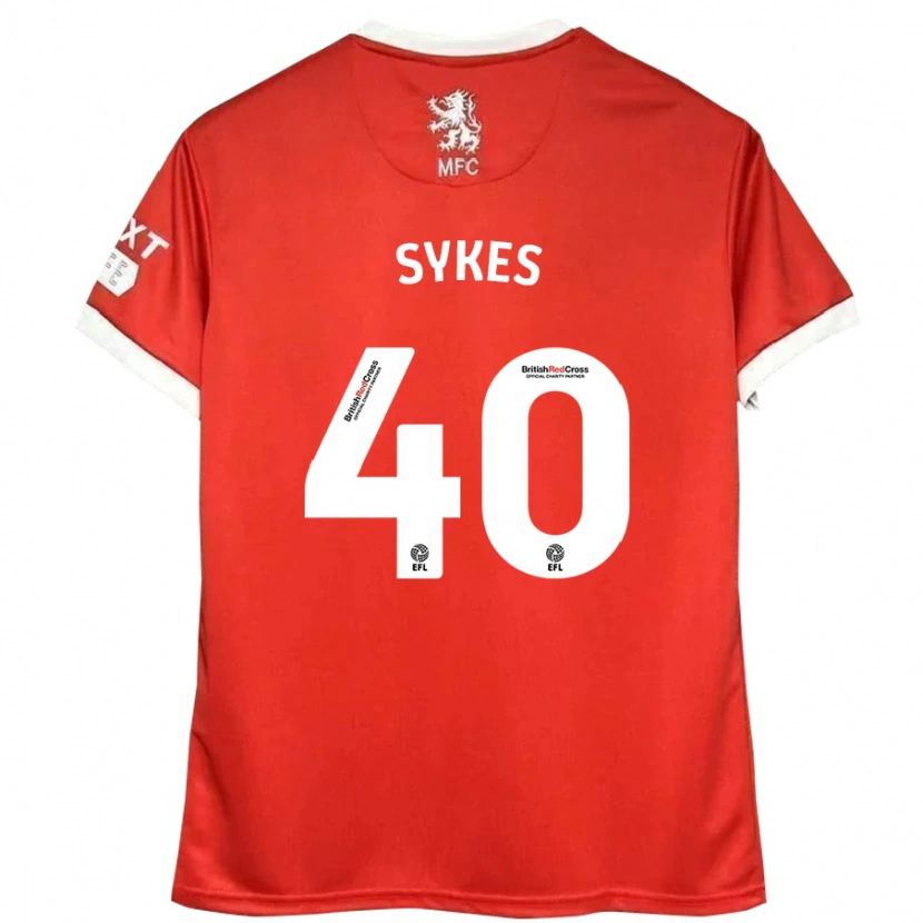Danxen Børn Cain Sykes #40 Rød Hvid Hjemmebane Spillertrøjer 2024/25 Trøje T-Shirt