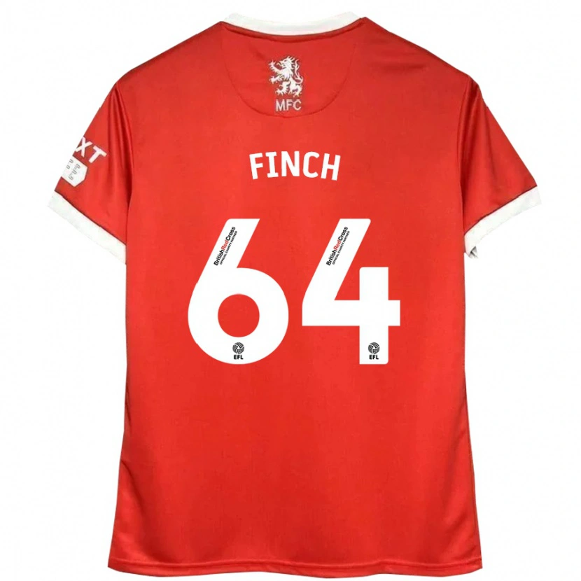 Danxen Børn Sonny Finch #64 Rød Hvid Hjemmebane Spillertrøjer 2024/25 Trøje T-Shirt