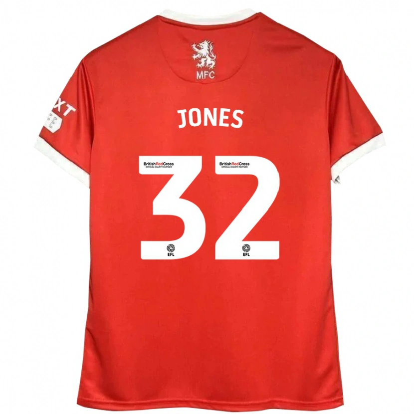 Danxen Børn Jamie Jones #32 Rød Hvid Hjemmebane Spillertrøjer 2024/25 Trøje T-Shirt