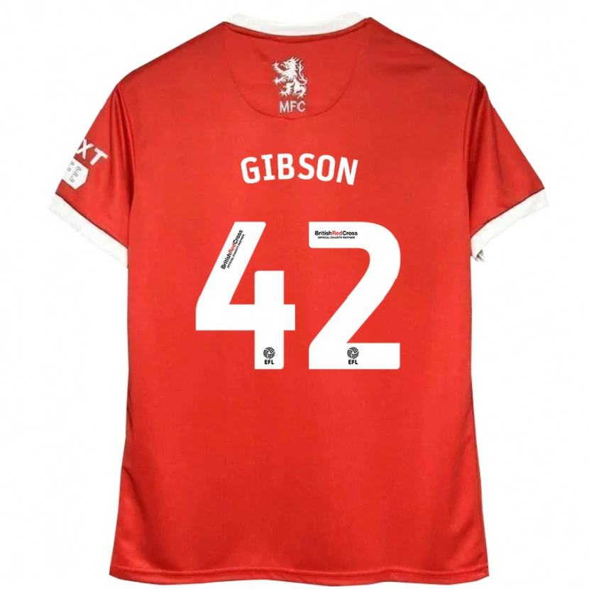 Danxen Børn Joseph Gibson #42 Rød Hvid Hjemmebane Spillertrøjer 2024/25 Trøje T-Shirt