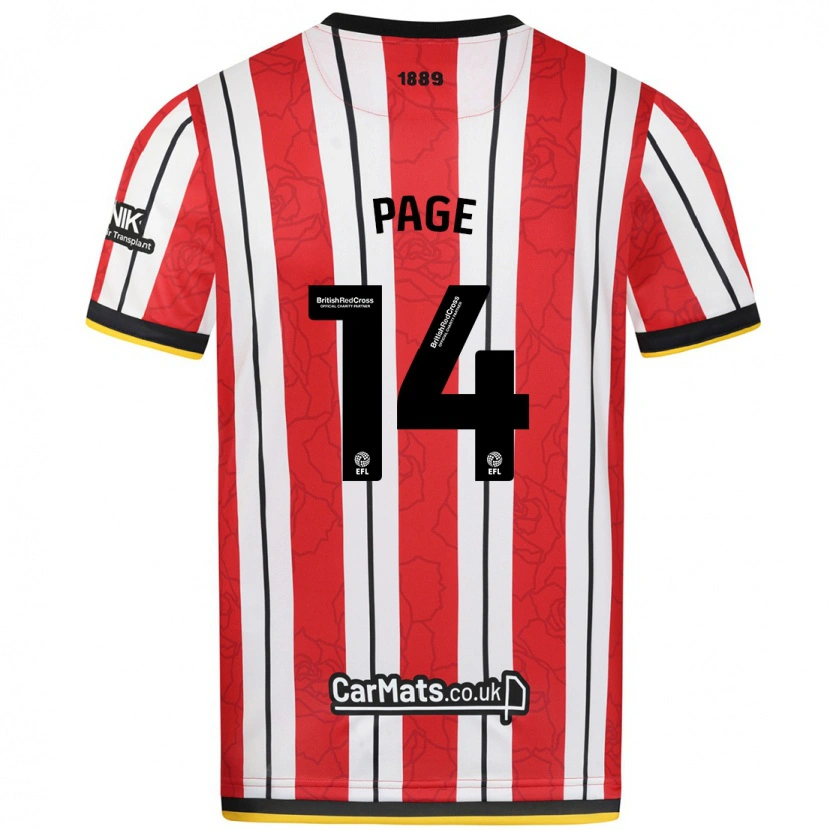 Danxen Børn Olivia Jane Page #14 Røde Hvide Striber Hjemmebane Spillertrøjer 2024/25 Trøje T-Shirt