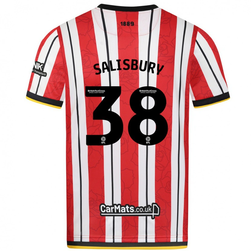 Danxen Børn Chloe Salisbury #38 Røde Hvide Striber Hjemmebane Spillertrøjer 2024/25 Trøje T-Shirt