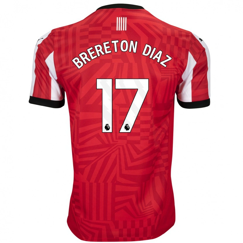 Danxen Børn Ben Brereton Díaz #17 Rød Hvid Hjemmebane Spillertrøjer 2024/25 Trøje T-Shirt