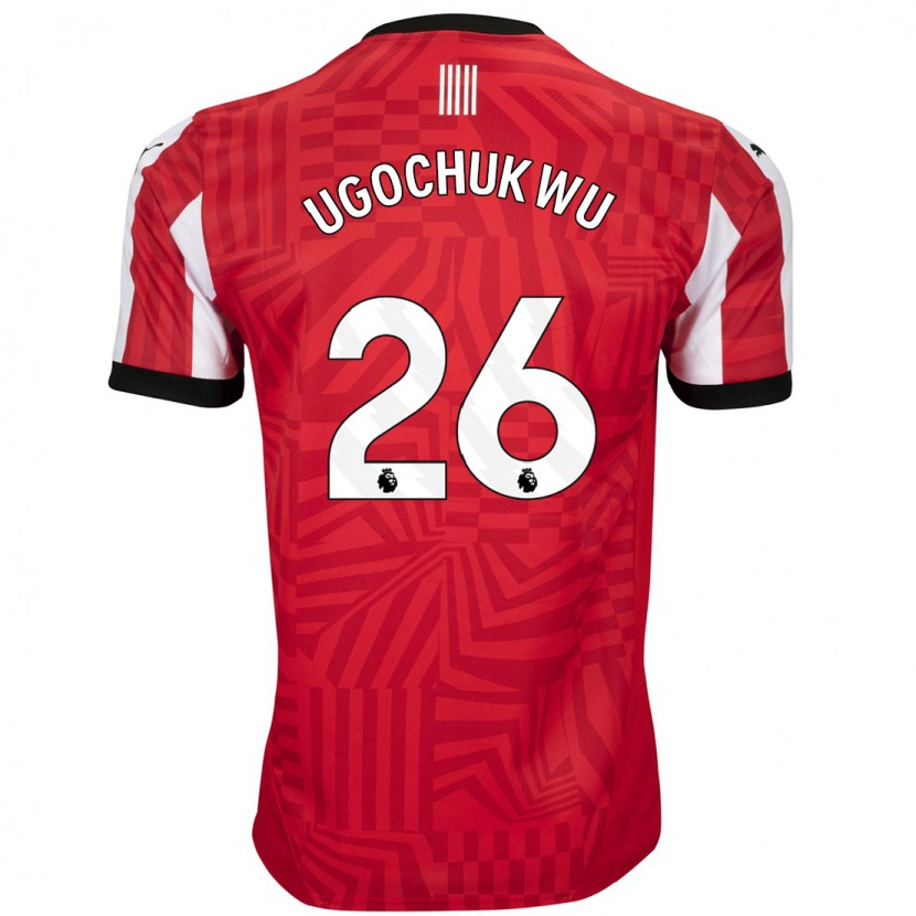 Danxen Børn Lesley Ugochukwu #26 Rød Hvid Hjemmebane Spillertrøjer 2024/25 Trøje T-Shirt