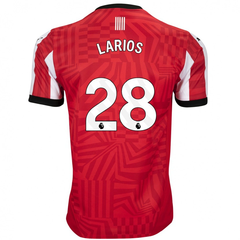 Danxen Børn Juan Larios #28 Rød Hvid Hjemmebane Spillertrøjer 2024/25 Trøje T-Shirt