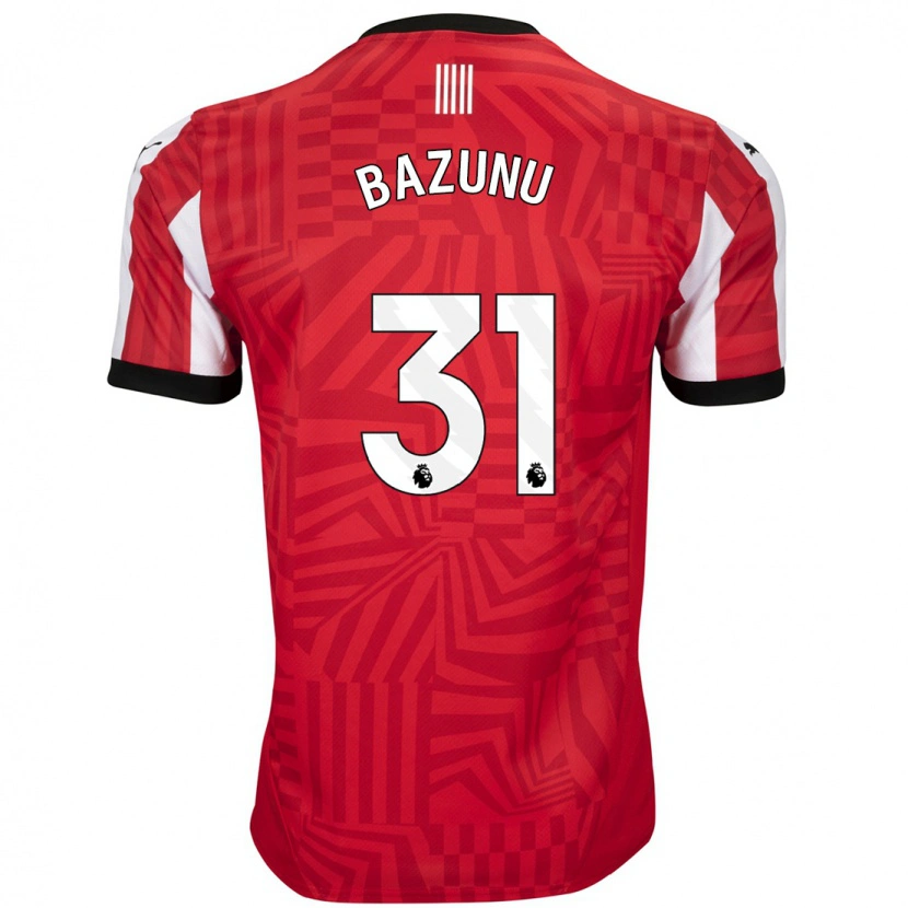 Danxen Børn Gavin Bazunu #31 Rød Hvid Hjemmebane Spillertrøjer 2024/25 Trøje T-Shirt