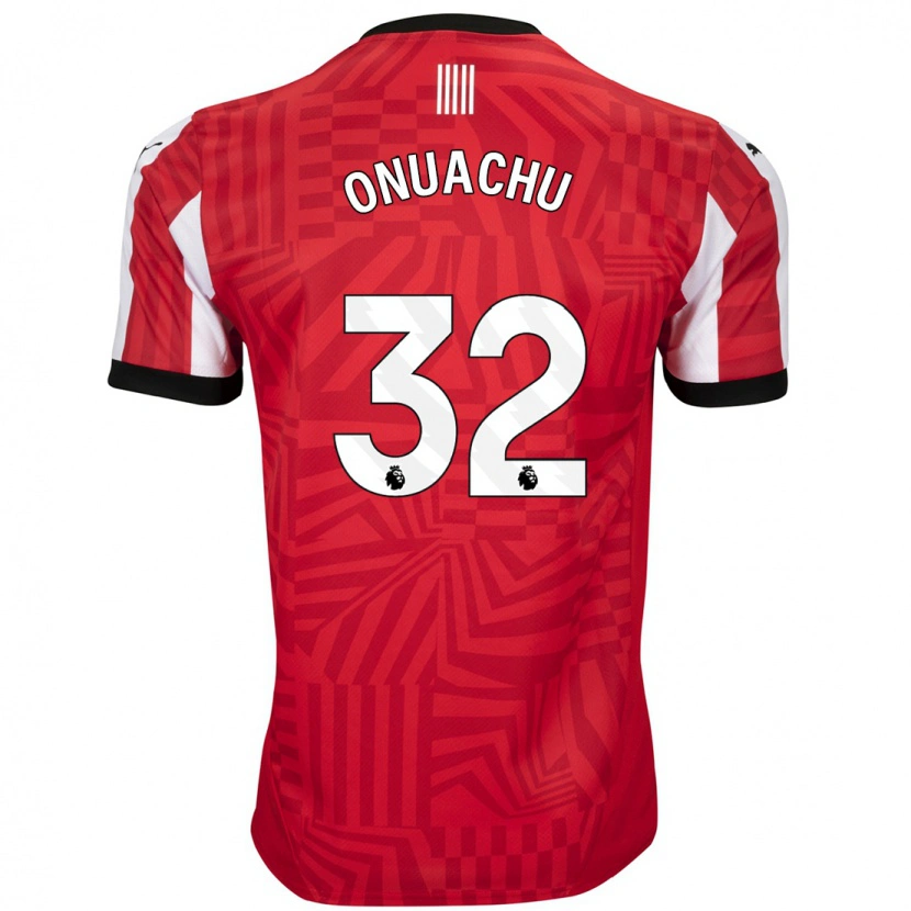 Danxen Børn Paul Onuachu #32 Rød Hvid Hjemmebane Spillertrøjer 2024/25 Trøje T-Shirt