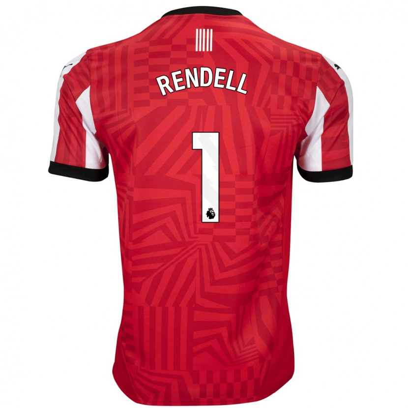 Danxen Børn Kayla Rendell #1 Rød Hvid Hjemmebane Spillertrøjer 2024/25 Trøje T-Shirt