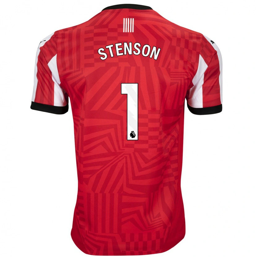 Danxen Børn Fran Stenson #1 Rød Hvid Hjemmebane Spillertrøjer 2024/25 Trøje T-Shirt