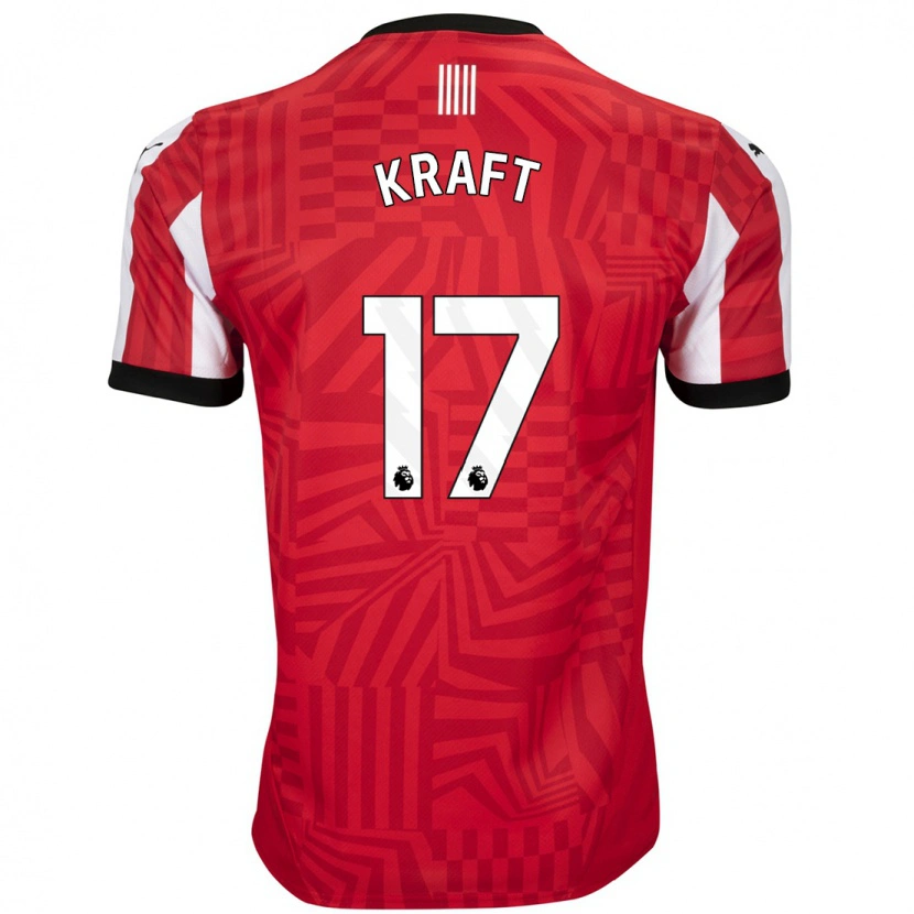 Danxen Børn Emily Kraft #17 Rød Hvid Hjemmebane Spillertrøjer 2024/25 Trøje T-Shirt
