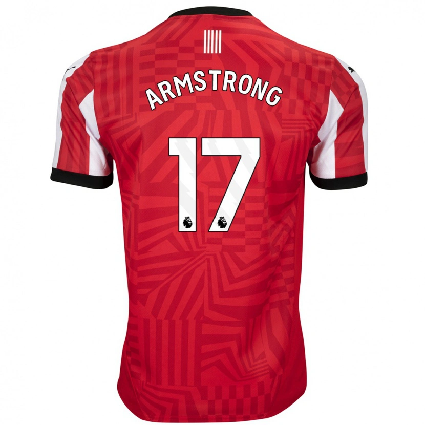 Danxen Børn Stuart Armstrong #17 Rød Hvid Hjemmebane Spillertrøjer 2024/25 Trøje T-Shirt