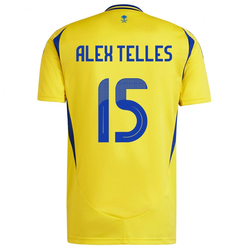 Danxen Børn Alex Telles #15 Gul Blå Hjemmebane Spillertrøjer 2024/25 Trøje T-Shirt