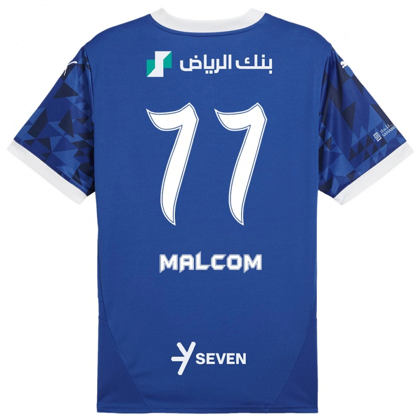 Danxen Børn Malcom #77 Mørkeblå Hvid Hjemmebane Spillertrøjer 2024/25 Trøje T-Shirt