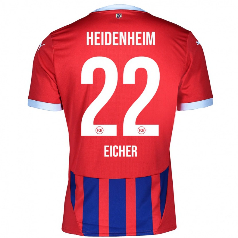 Danxen Børn Vitus Eicher #22 Rød Blå Hjemmebane Spillertrøjer 2024/25 Trøje T-Shirt