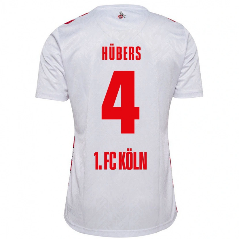 Danxen Børn Timo Hübers #4 Hvid Rød Hjemmebane Spillertrøjer 2024/25 Trøje T-Shirt