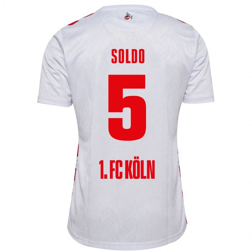 Danxen Børn Nikola Soldo #5 Hvid Rød Hjemmebane Spillertrøjer 2024/25 Trøje T-Shirt