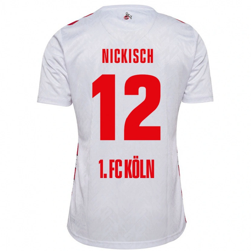 Danxen Børn Jonas Nickisch #12 Hvid Rød Hjemmebane Spillertrøjer 2024/25 Trøje T-Shirt