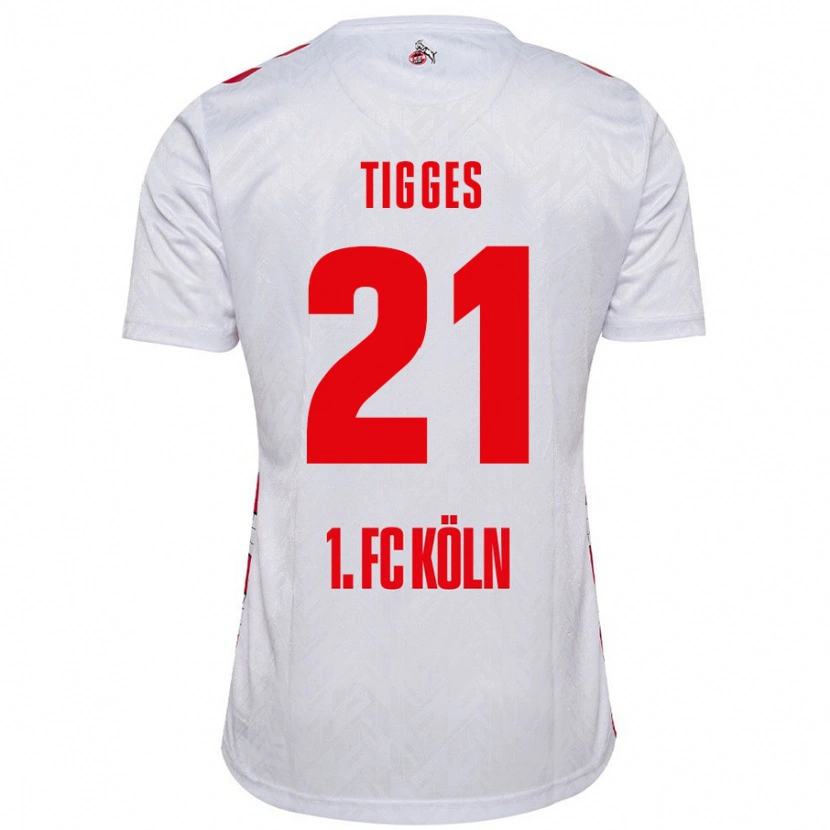 Danxen Børn Steffen Tigges #21 Hvid Rød Hjemmebane Spillertrøjer 2024/25 Trøje T-Shirt