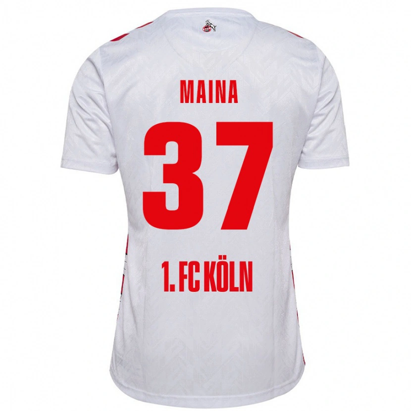 Danxen Børn Linton Maina #37 Hvid Rød Hjemmebane Spillertrøjer 2024/25 Trøje T-Shirt