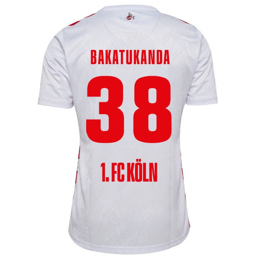 Danxen Børn Elias Bakatukanda #38 Hvid Rød Hjemmebane Spillertrøjer 2024/25 Trøje T-Shirt
