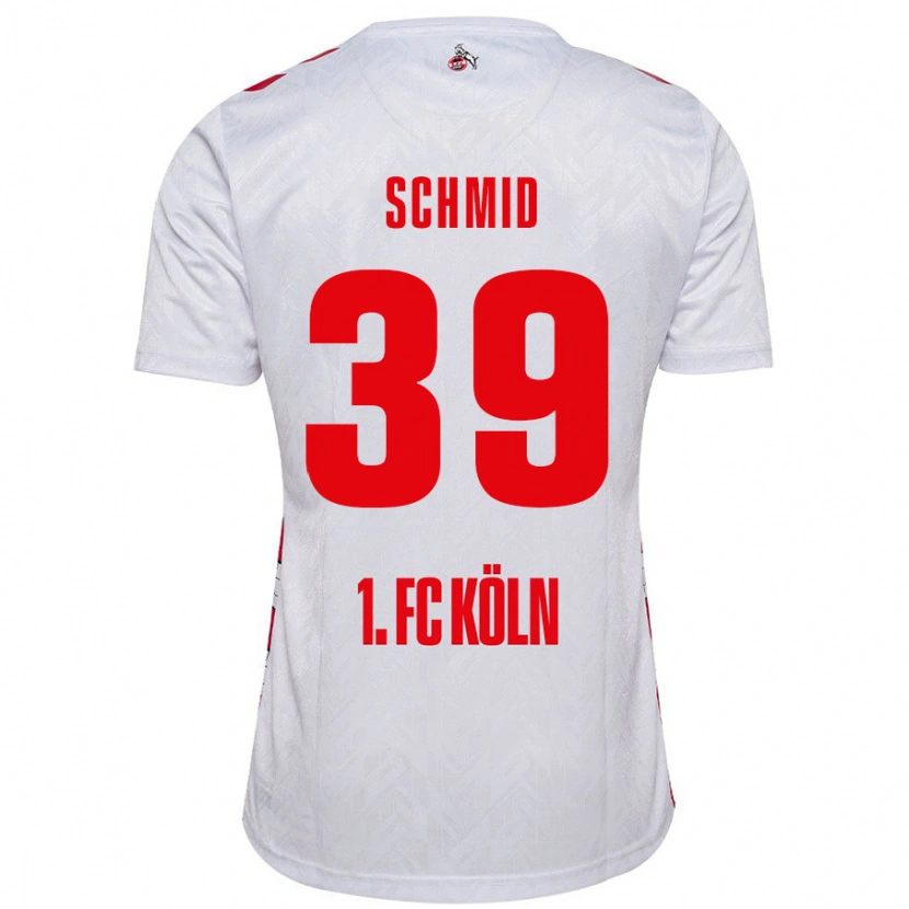 Danxen Børn Maximilian Schmid #39 Hvid Rød Hjemmebane Spillertrøjer 2024/25 Trøje T-Shirt