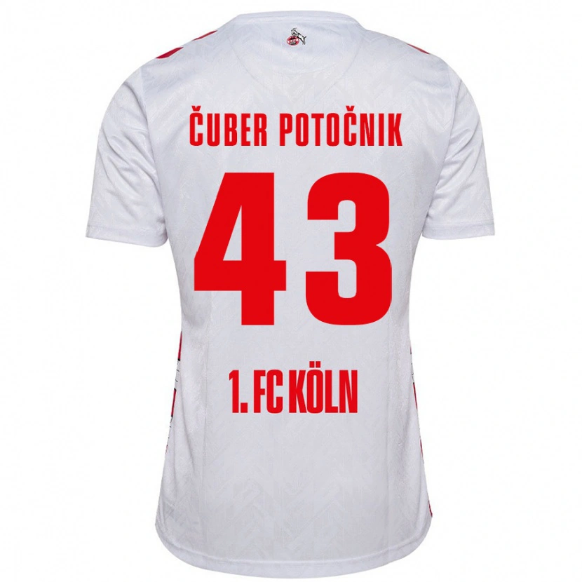 Danxen Børn Jaka Cuber Potocnik #43 Hvid Rød Hjemmebane Spillertrøjer 2024/25 Trøje T-Shirt