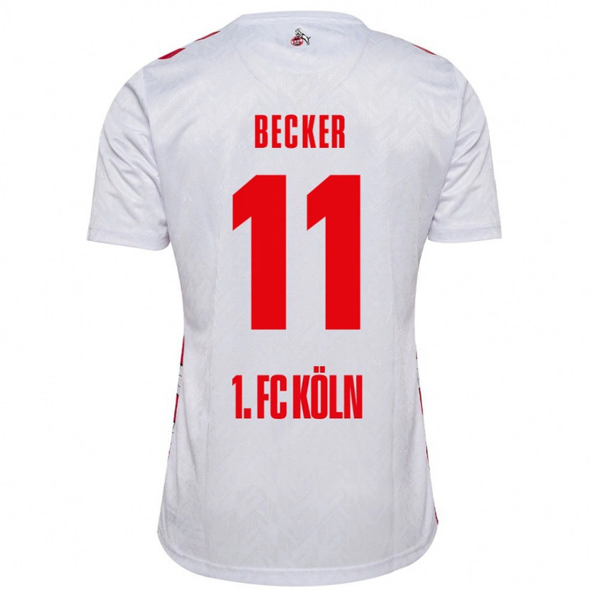 Danxen Børn Marlon Becker #11 Hvid Rød Hjemmebane Spillertrøjer 2024/25 Trøje T-Shirt